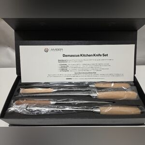 Damascus Kitchen Knife Set Of 5